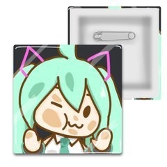 【初音ミク】しかく缶バッチ