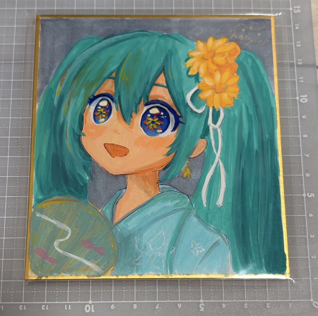 初音ミク 夏のアナログ色紙