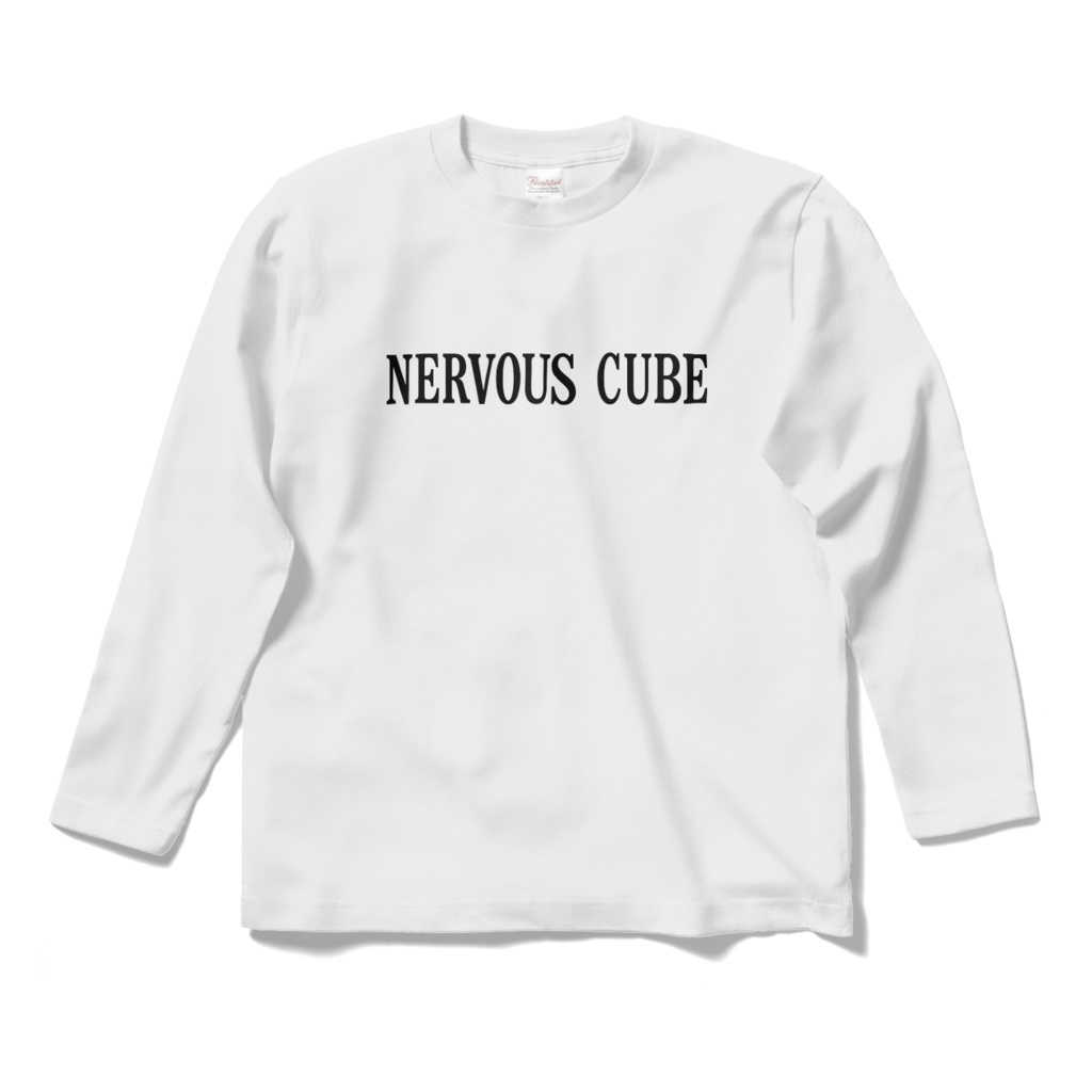 NERVOUS CUBE ロゴロングTシャツ白