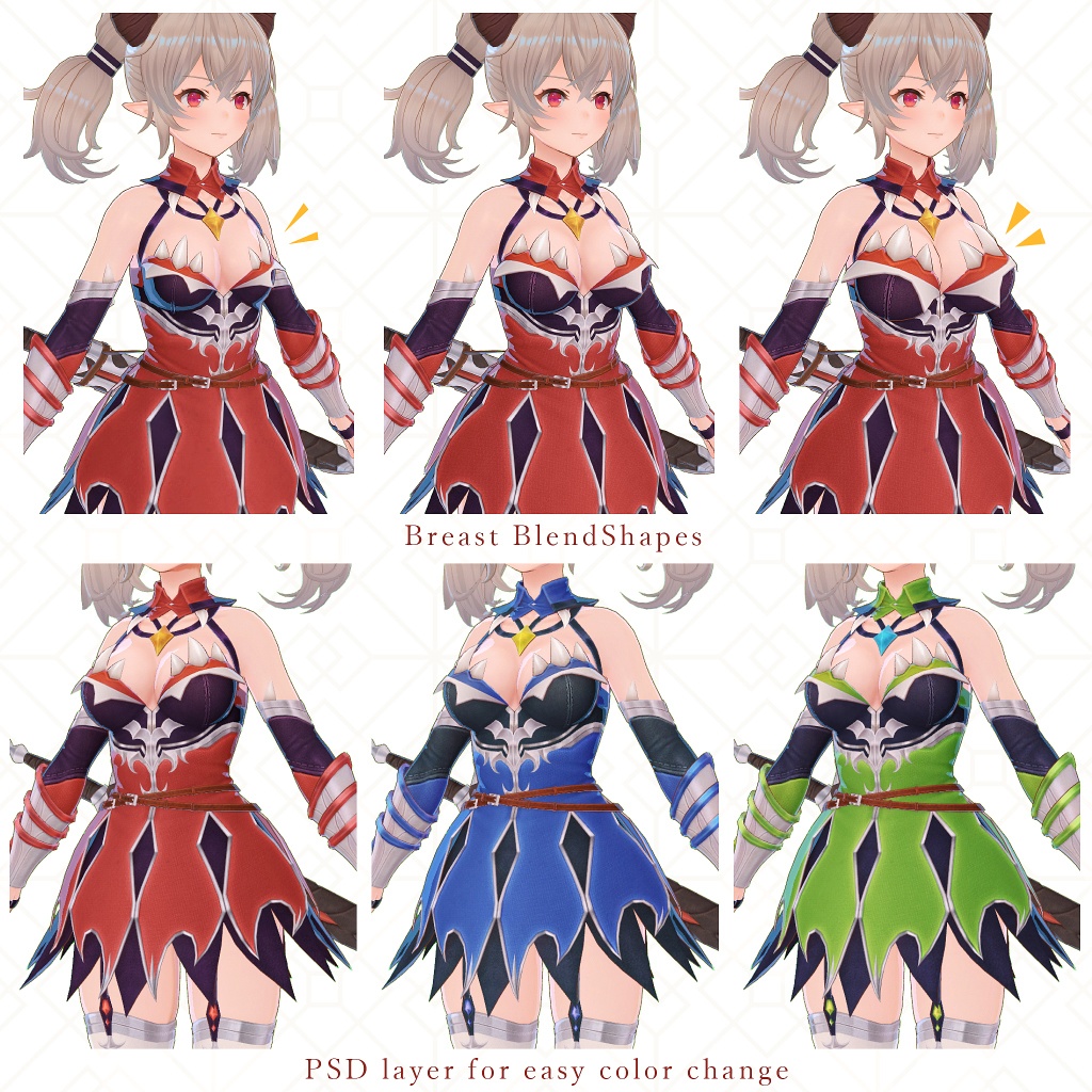 【オリジナル3Dモデル】 ドラゴニュート・シェンナ