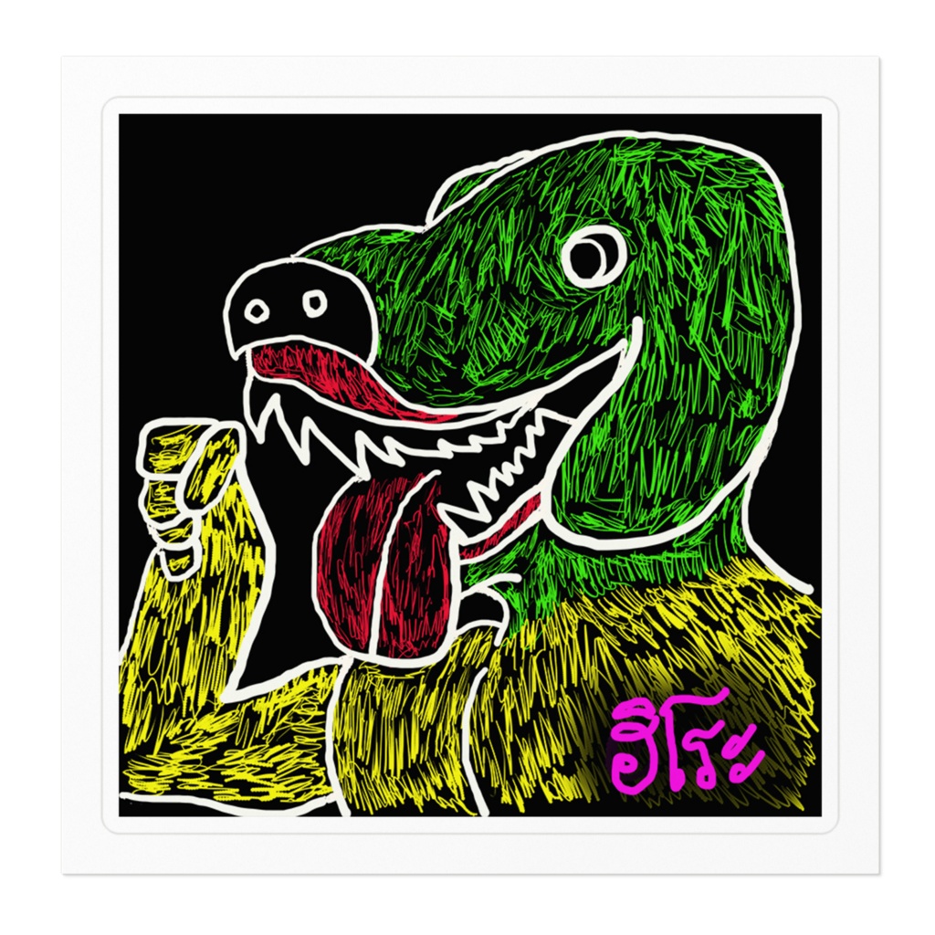 ステッカー「犬面人 田中さん」