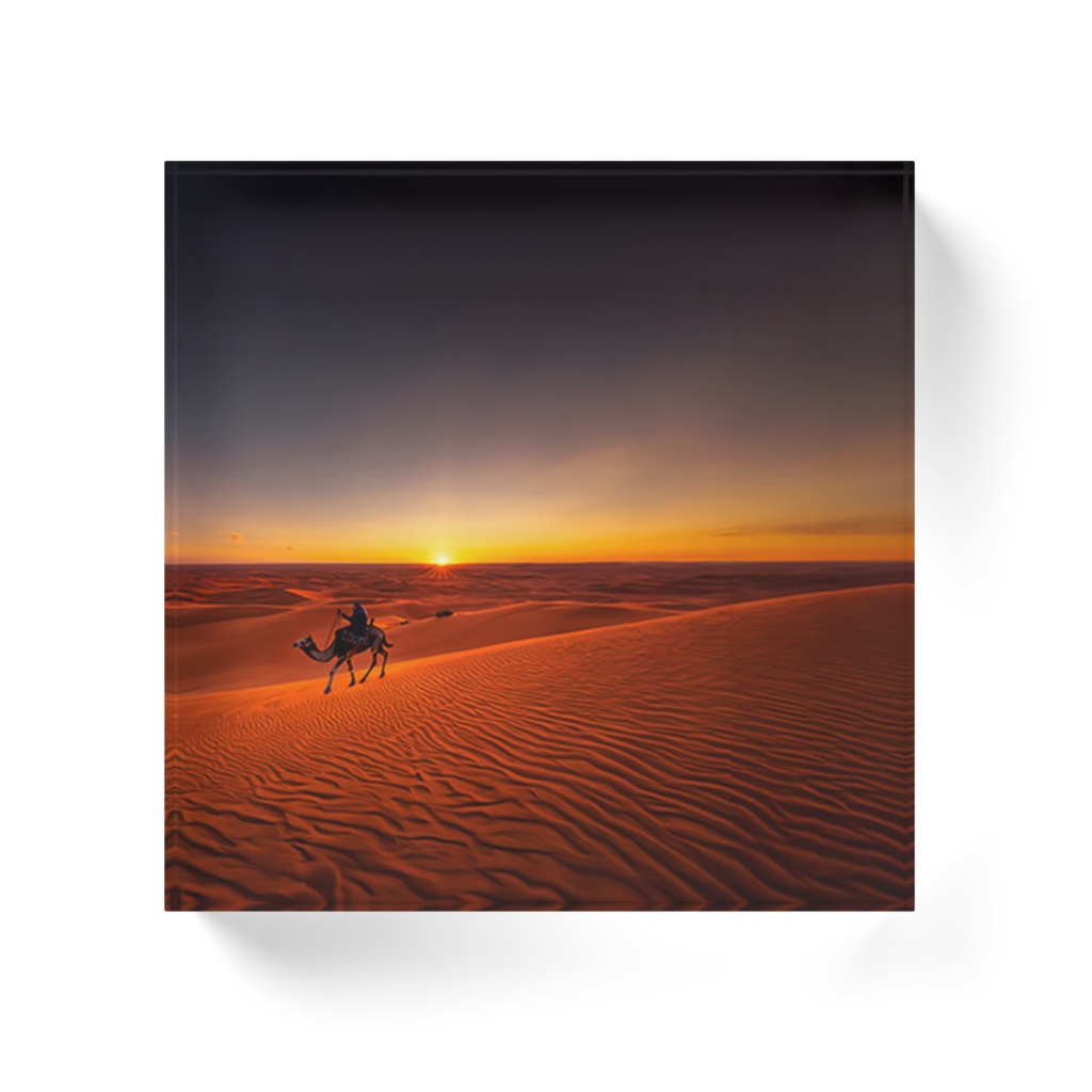 アクリルブロック「砂漠とラクダ」