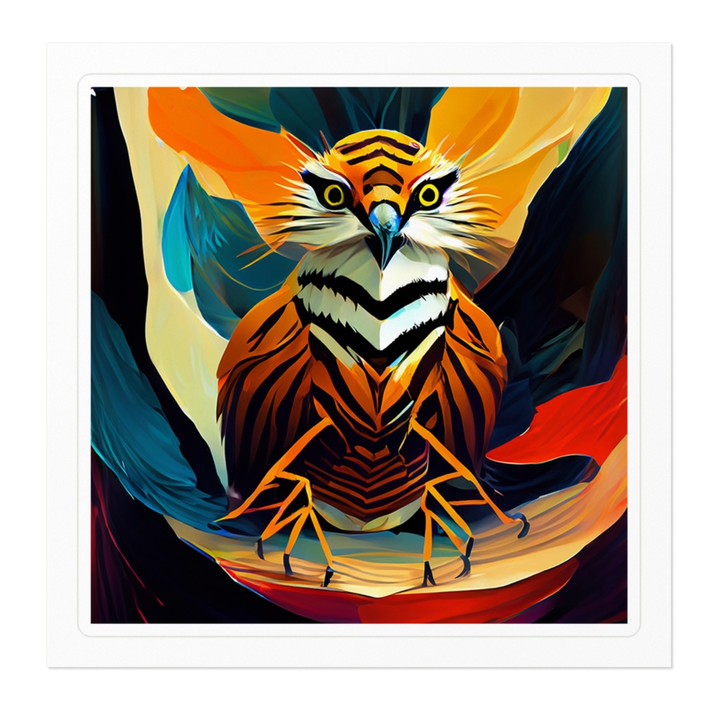 ステッカー「鷹と虎とバッタから生まれた生物」