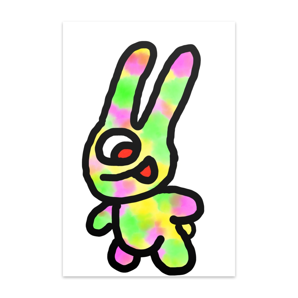 ポストカード「サイケうさぎ」