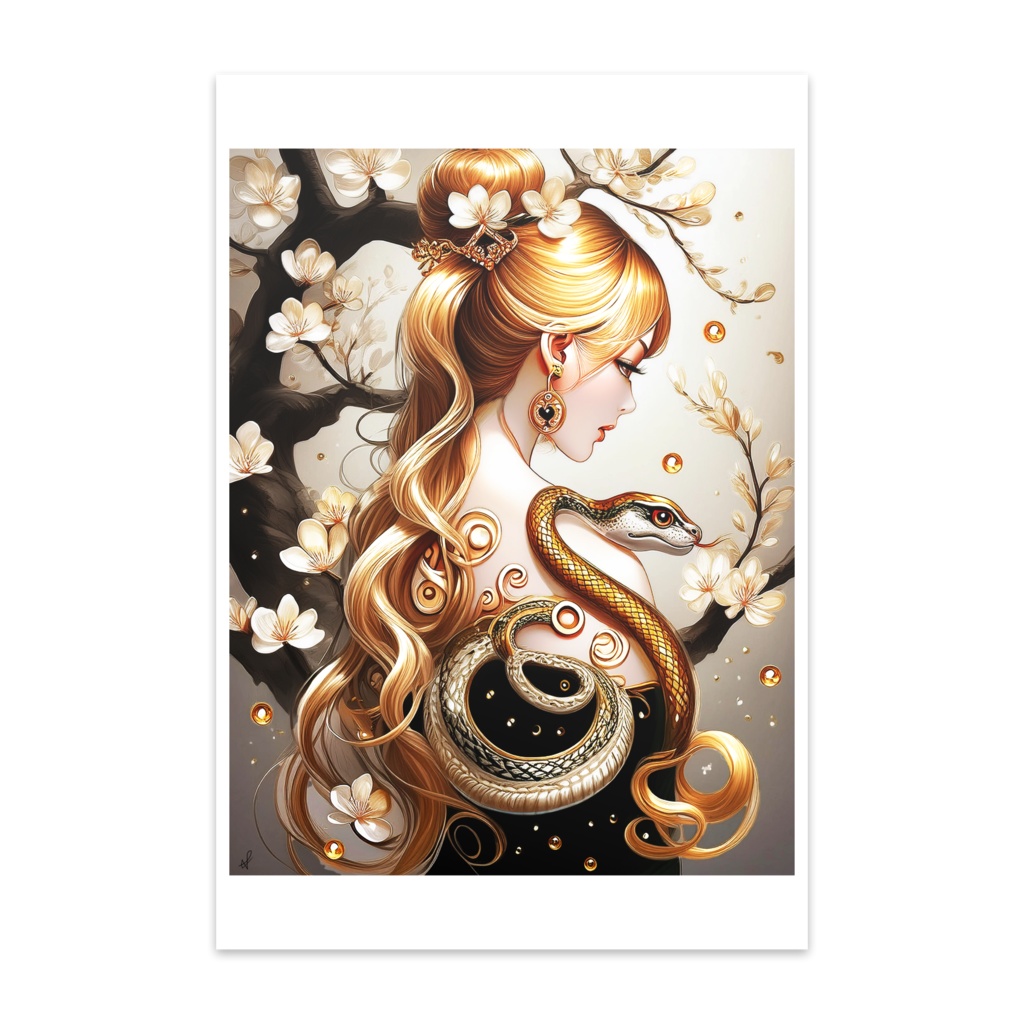 ポストカード「Gold Snake」