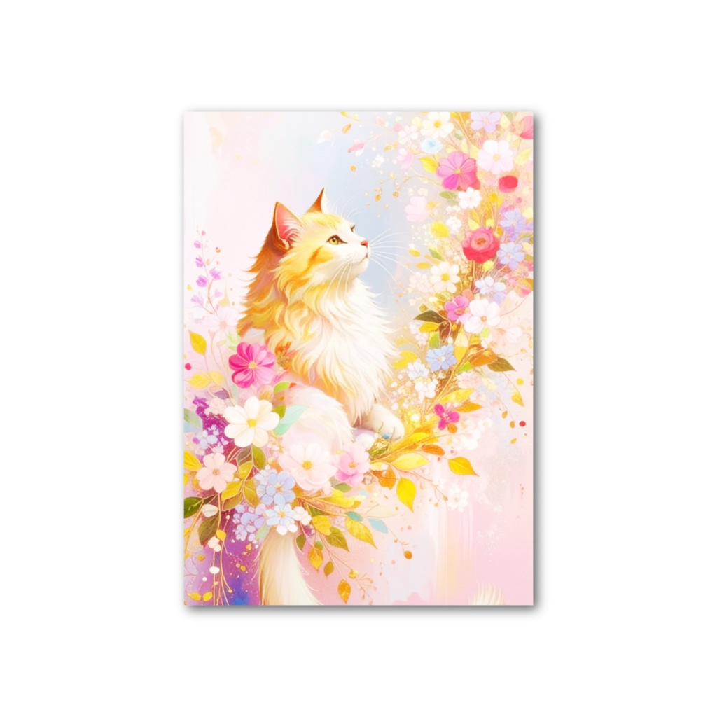 Floral Cat フォト風カード