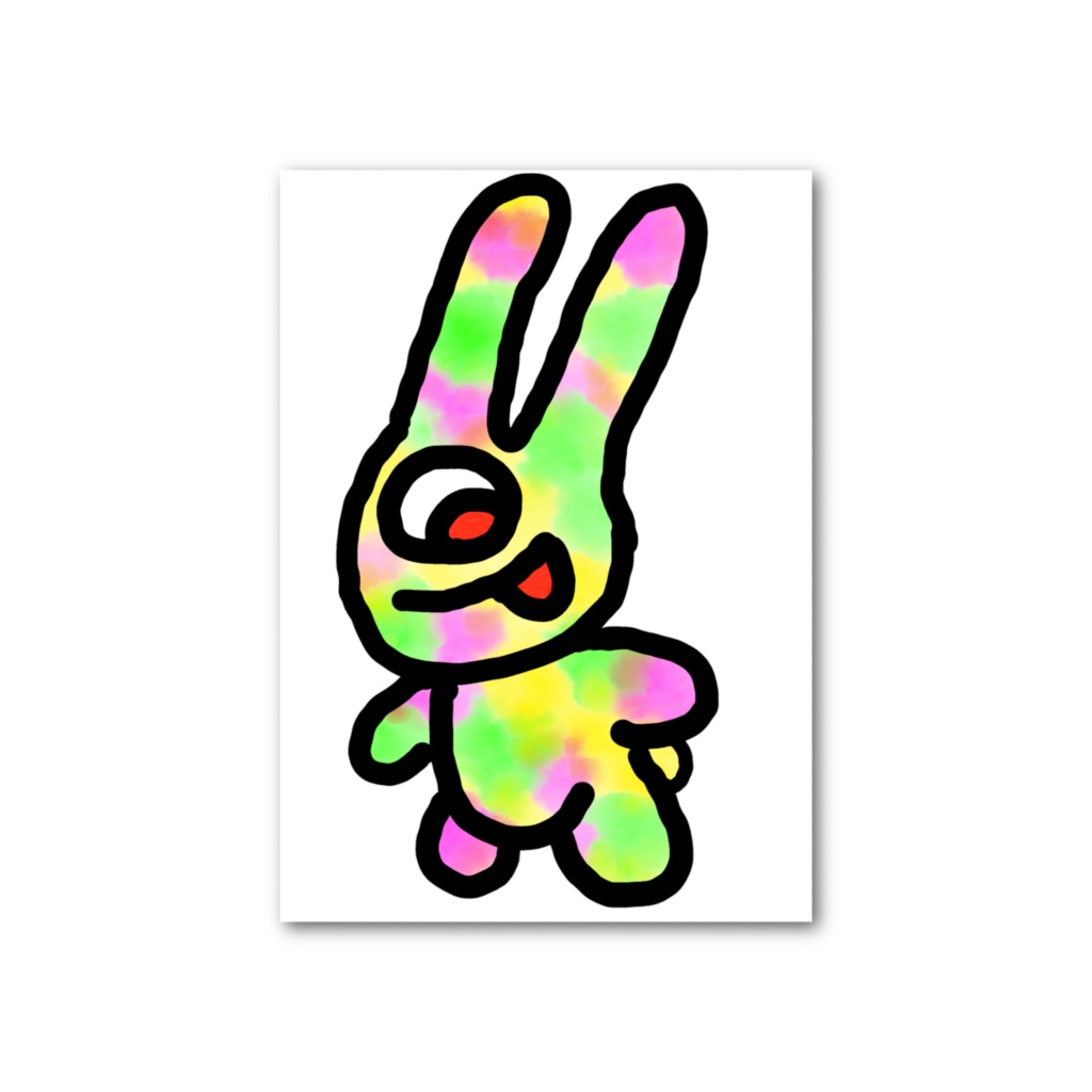 サイケうさぎ　フォト風カード