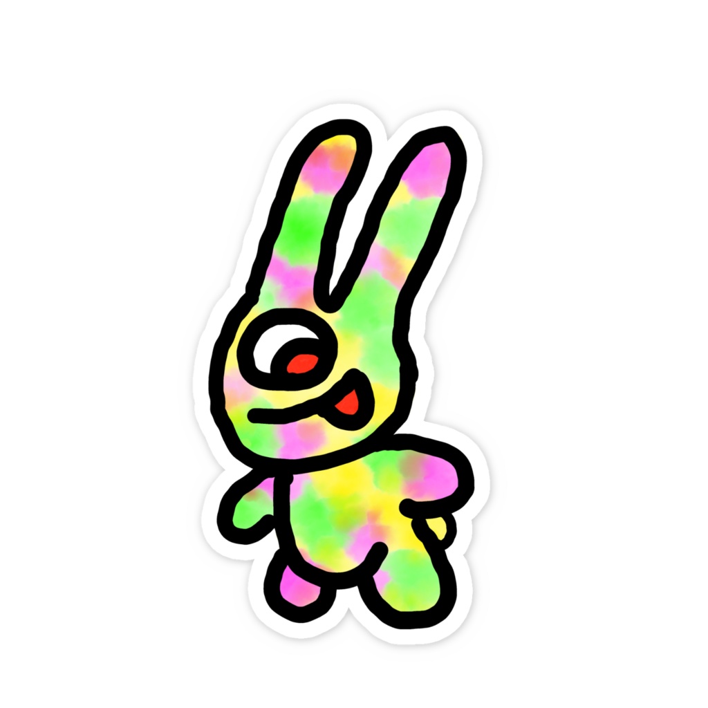 スマホステッカー「サイケうさぎ」