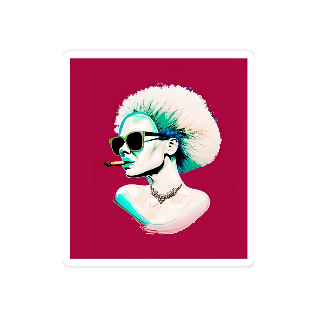 スマホステッカー「葉巻を吸う女」