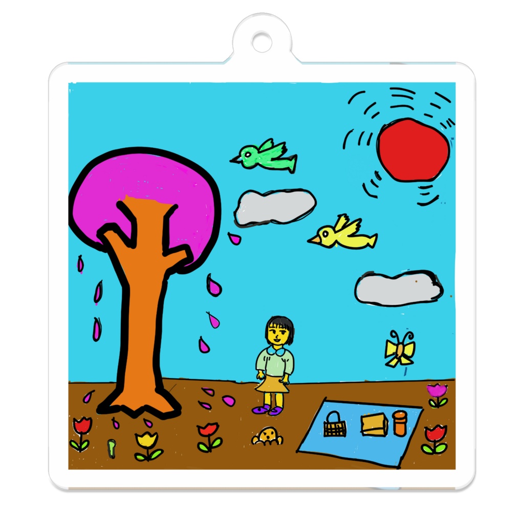 アクリルキーホルダー「花見」