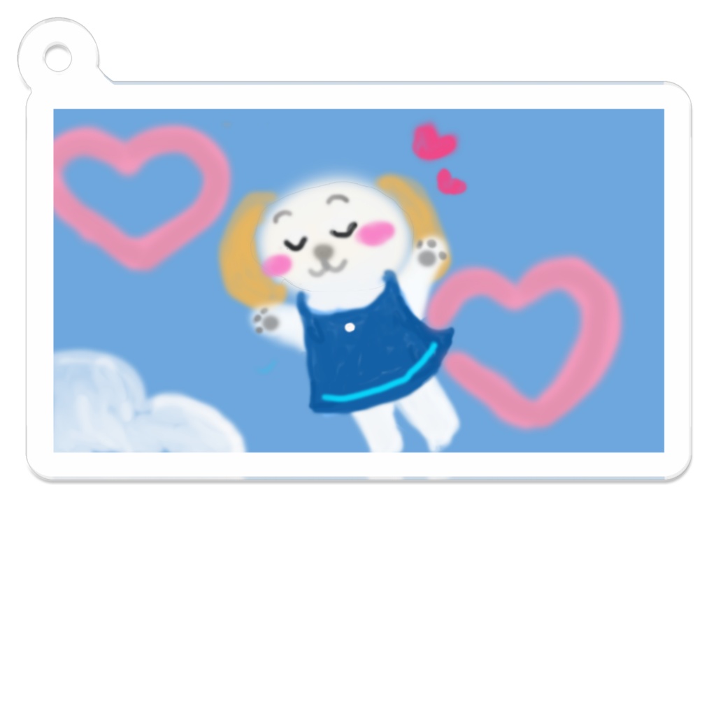 アクリルキーホルダー「空飛ぶ犬」