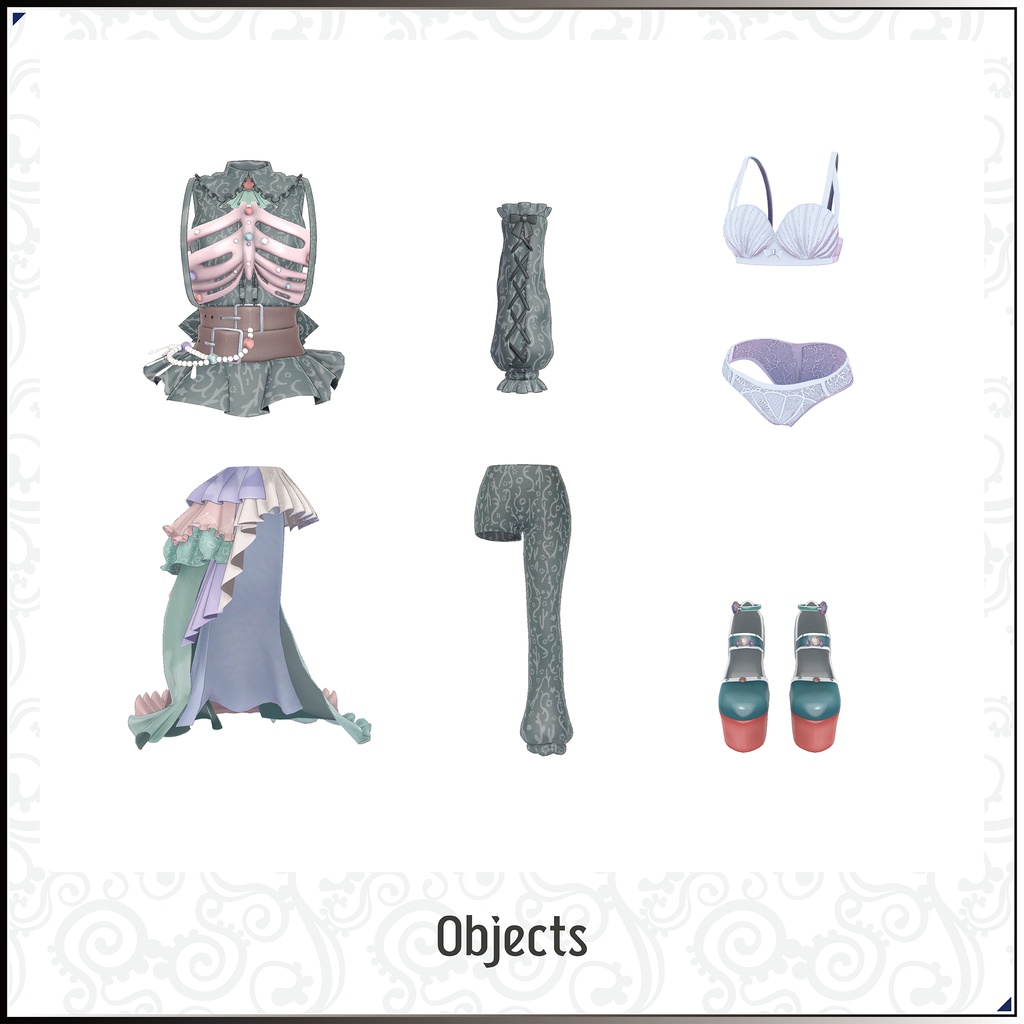 【3Dモデル】瑚紅姫(ここひめ)-Cocohime- <VRC対応>