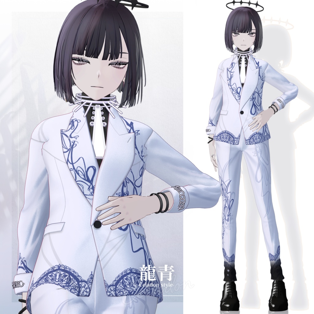 【3D衣装】龍青 -Ryusei Celadon style- <VRC対応>