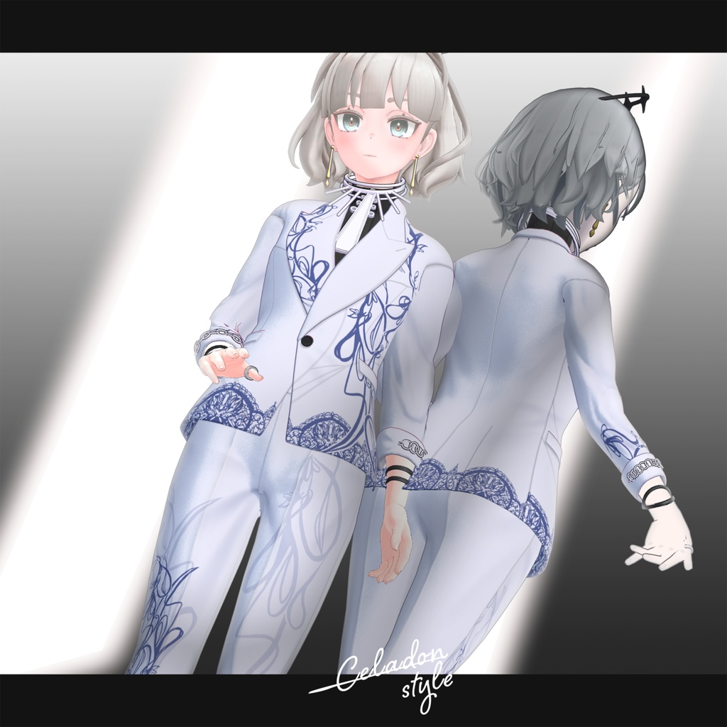 【3D衣装】龍青 -Ryusei Celadon style- <VRC対応>