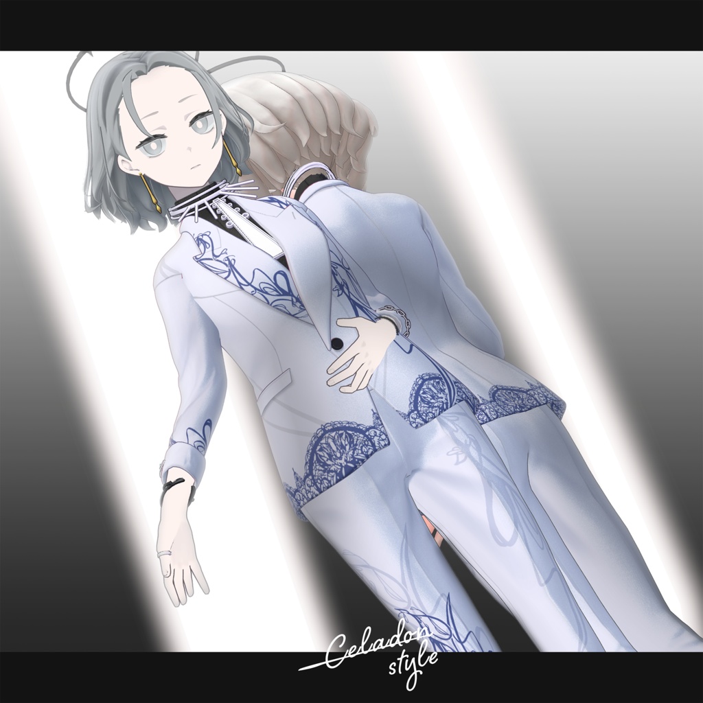 【3D衣装】龍青 -Ryusei Celadon style- <VRC対応>