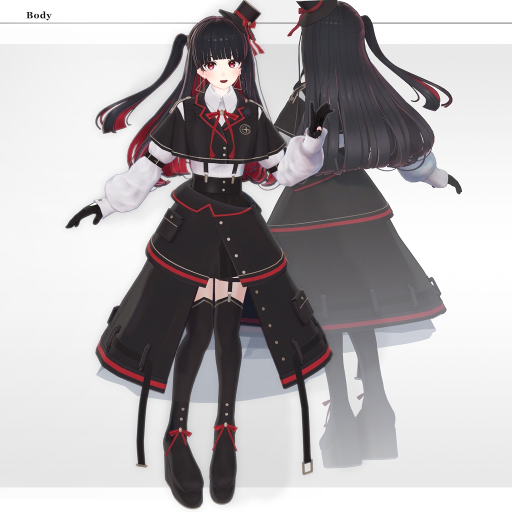 【3Dモデル】紅遠(くおん) -Kuon- <VRC対応>