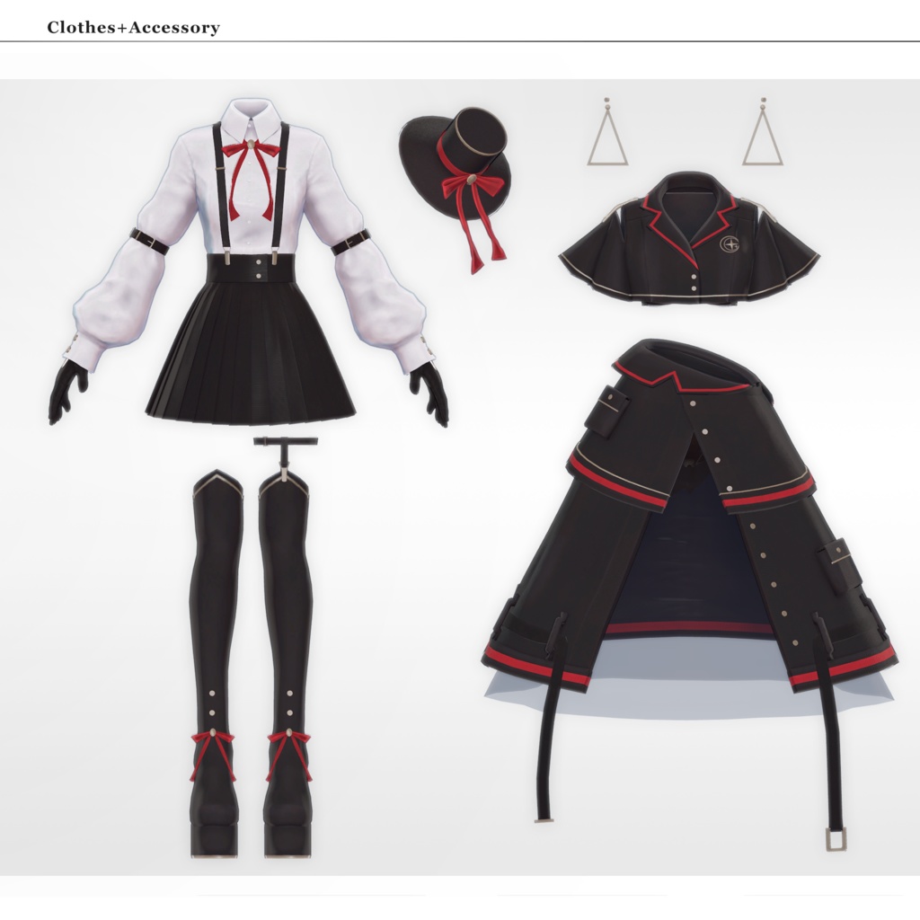 【3Dモデル】紅遠(くおん) -Kuon- <VRC対応>