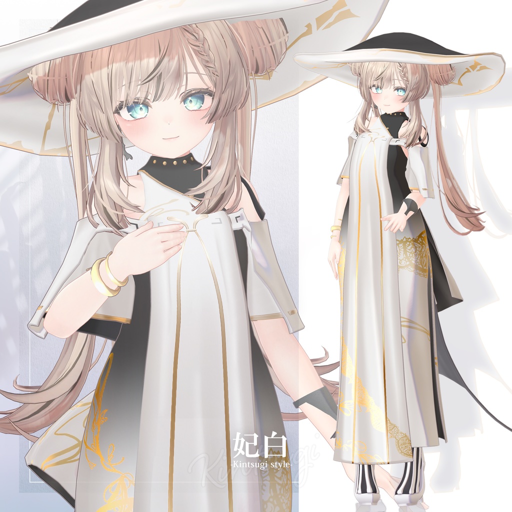 【3D衣装】妃白 -Hishiro Kintsugi style- <VRC対応>