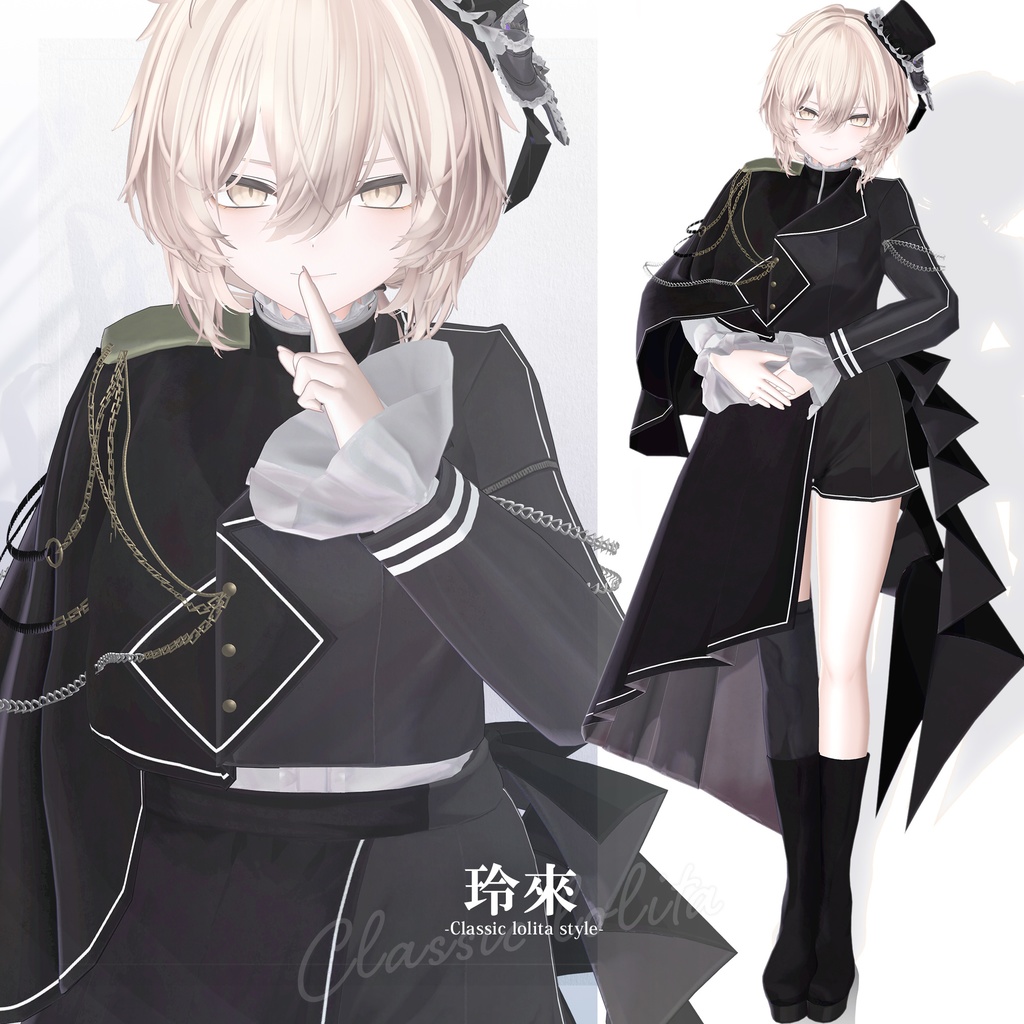 【3D衣装】玲來 -Reira Classic lolita style- <VRC対応>