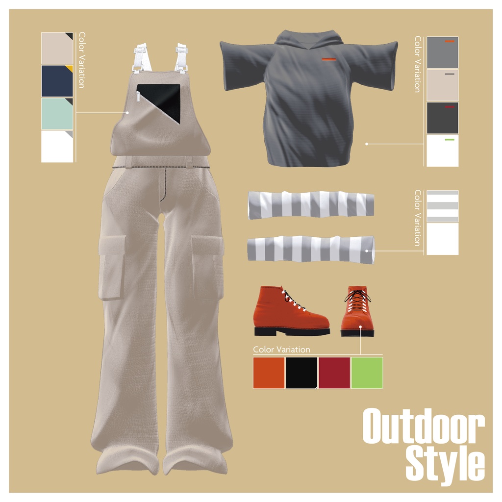 【3D衣装】Outdoor Style<VRC対応>