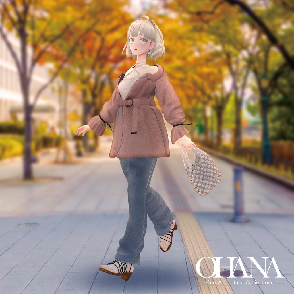【3D 衣装】OHANA -shirt & boot cut denim code- 《ちよ屋コラボ》<VRC 対応>