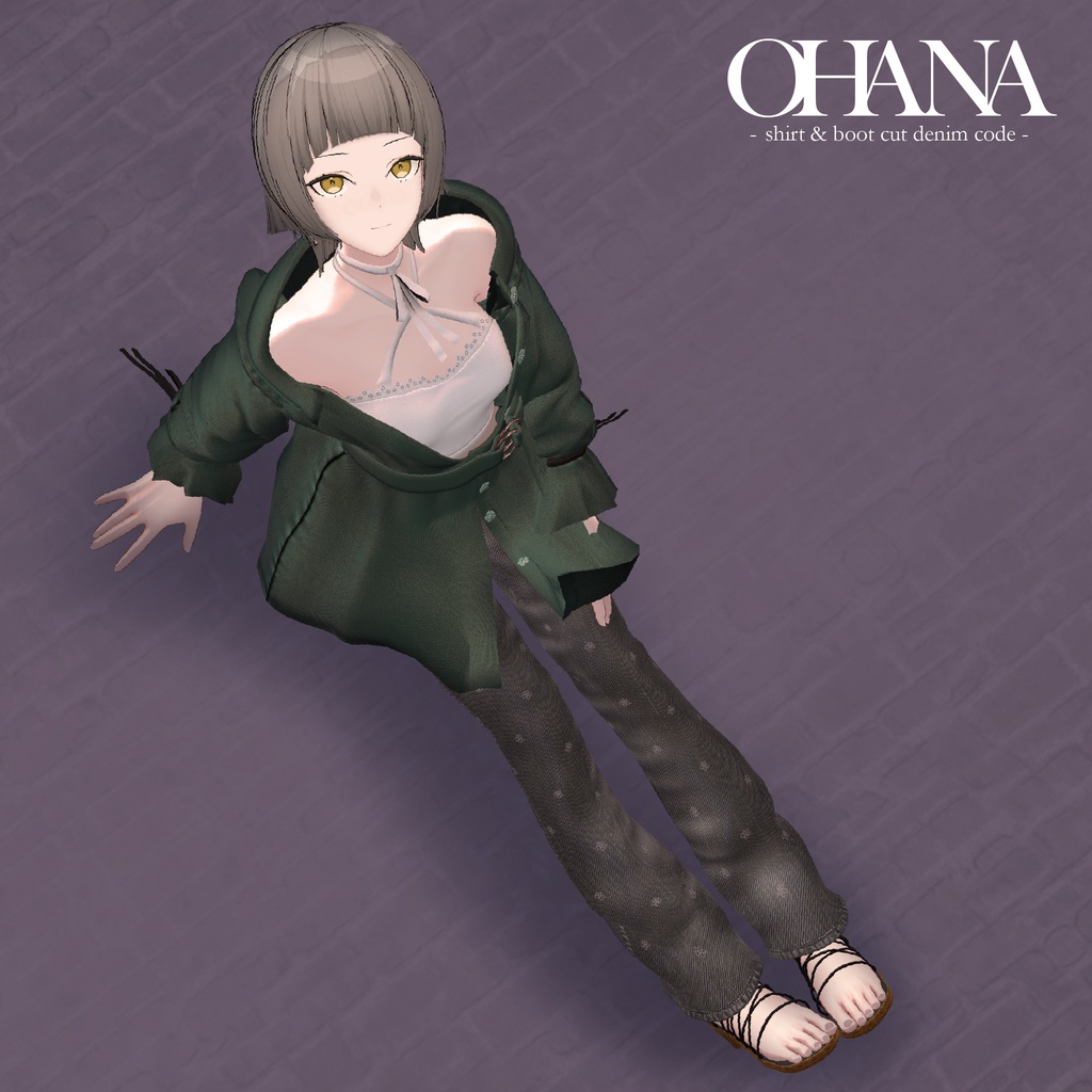 【3D 衣装】OHANA -shirt & boot cut denim code- 《ちよ屋コラボ》<VRC 対応>