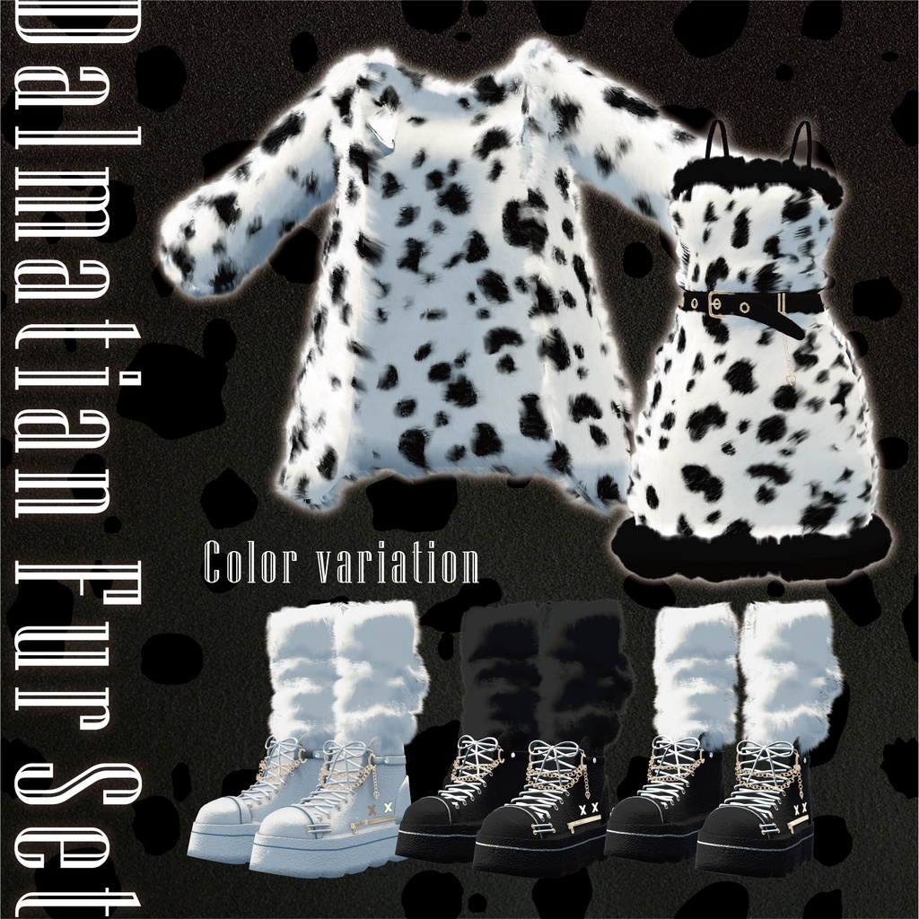 【3D 衣装】dalmatian_fur_set《Paranoia-Paradox コラボ》<VRC対応>