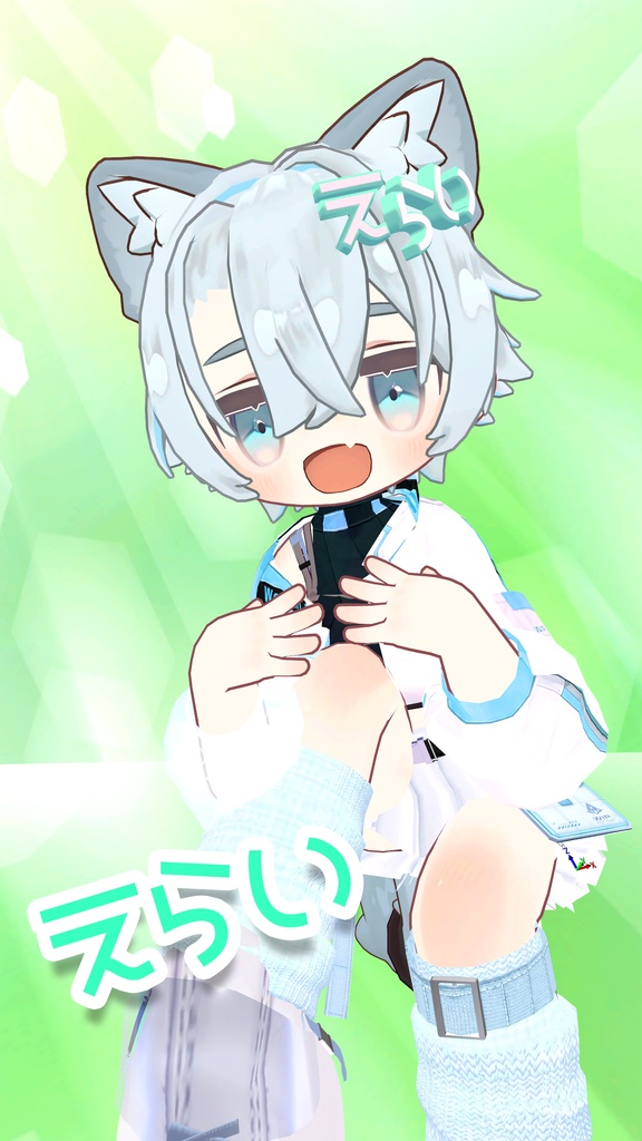 文字ヘアピン【全9種 / VRChat向け3Dアクセサリー】