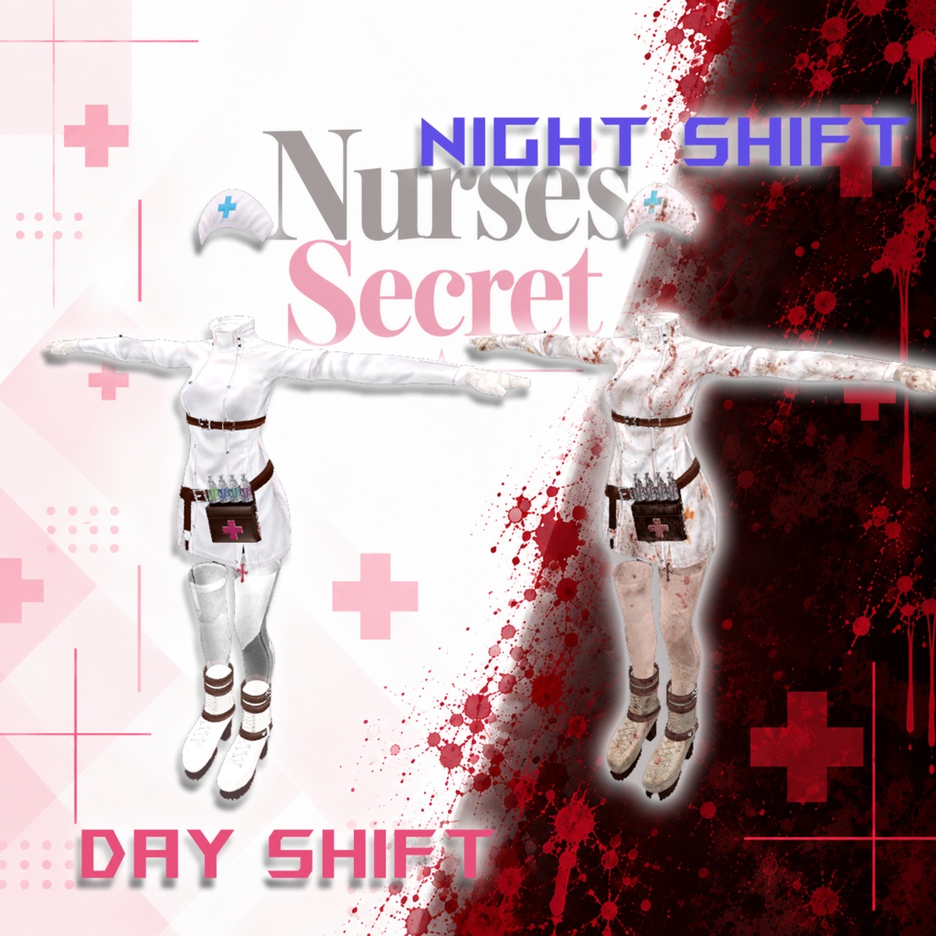 【ハロウィンナース】Nurse's Secret Day&Night Shift【7アバター対応】