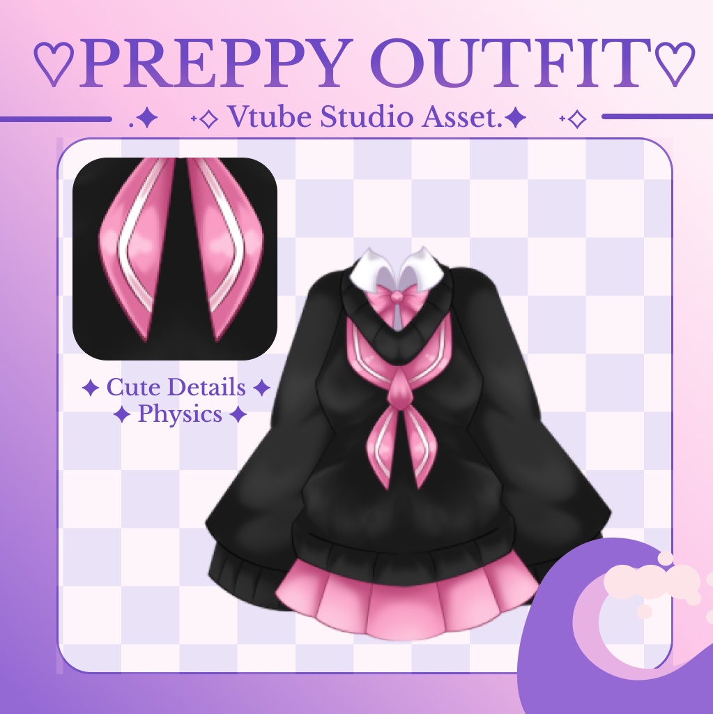 Preppy Outfit| Vtuber Asset | Vtube Studio