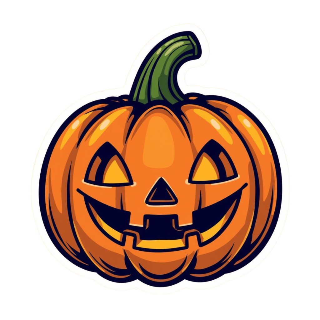 ポップでかわいいハロウィンクリップアート10点セット(PNG透過)