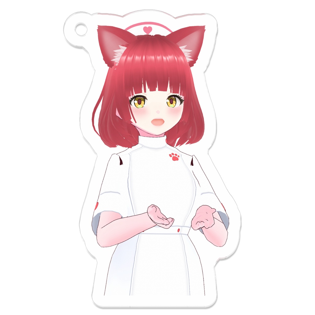 ナースあかにゃアクリルキーホルダーどうぞVer コーティング付き