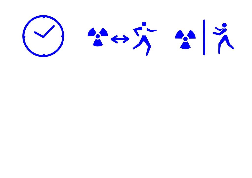 放射線防護の三原則Tシャツ 白