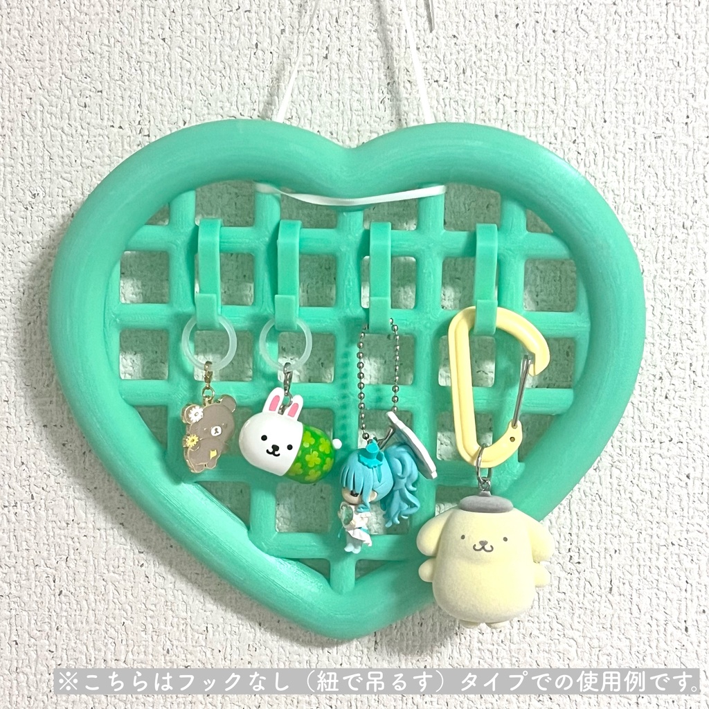 <推し部屋作りに♪>レトロポップ ハートのファンシーネット ミントグリーン
