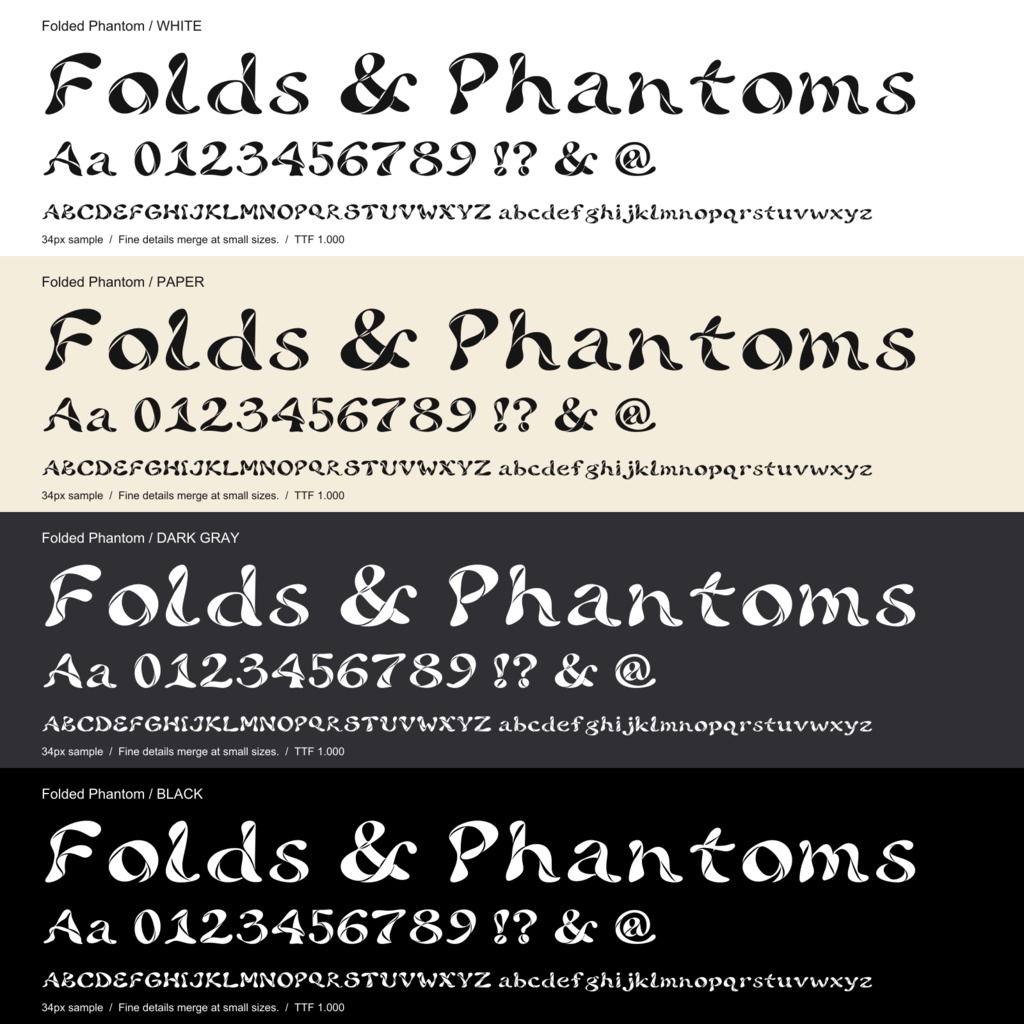 Folded Phantom|英数字・記号フォント|商用利用可