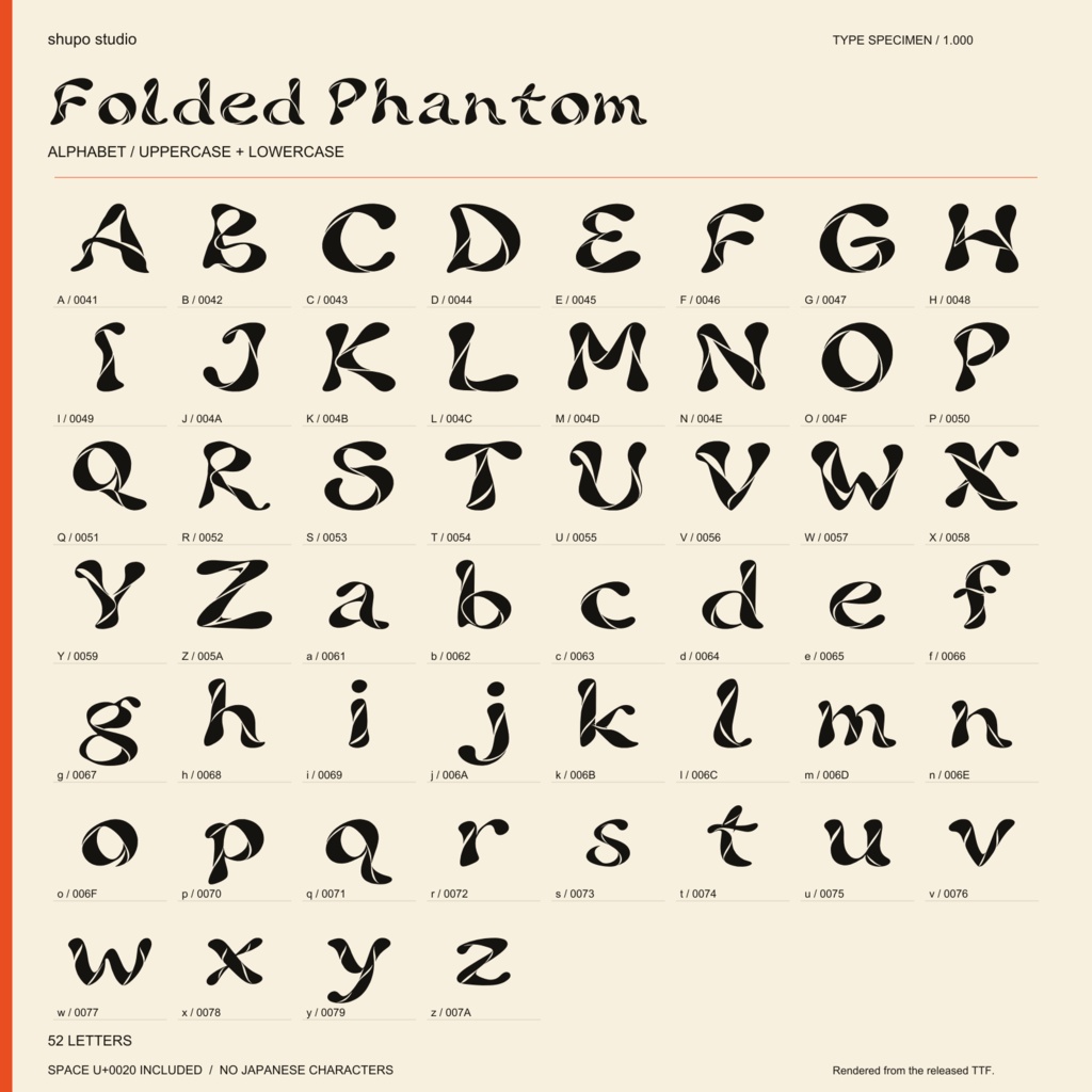 Folded Phantom|英数字・記号フォント|商用利用可