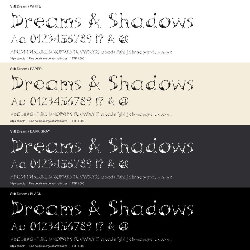 Stilt Dream|英数字・記号フォント|商用利用可
