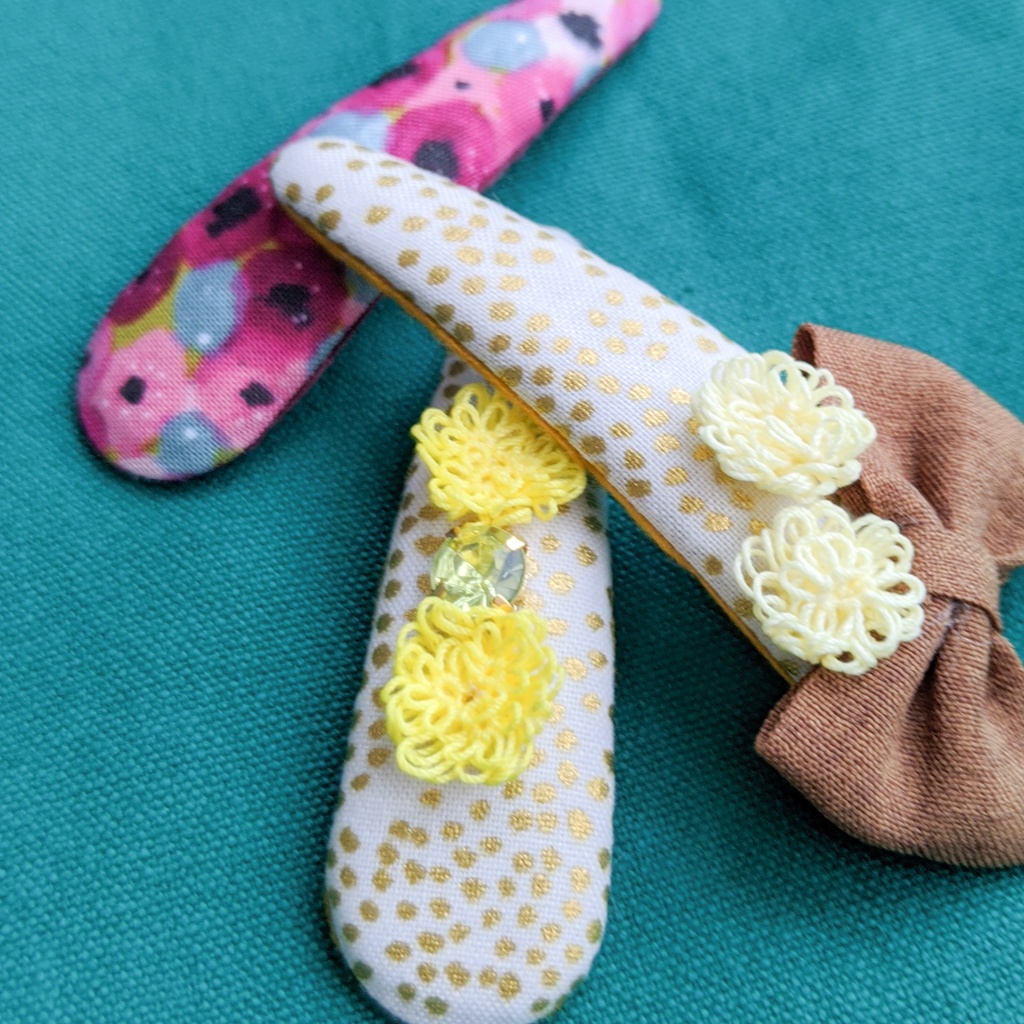 ■菊のお花くるみパッチン✳スリーピンセット■