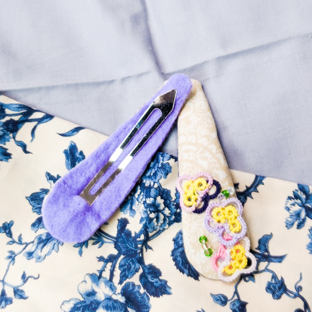 ■パンジーのお花くるみパッチン✳スリーピン■