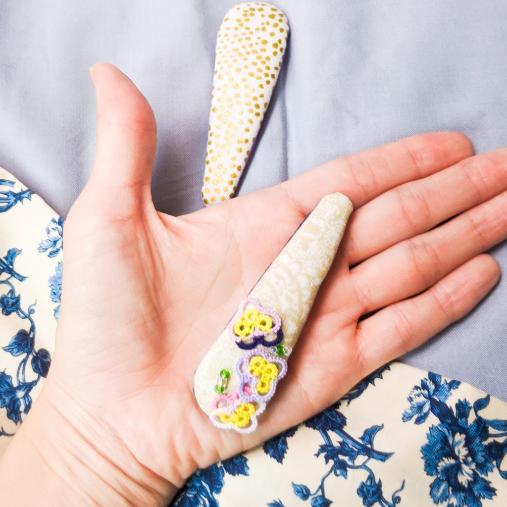 ■パンジーのお花くるみパッチン✳スリーピン■