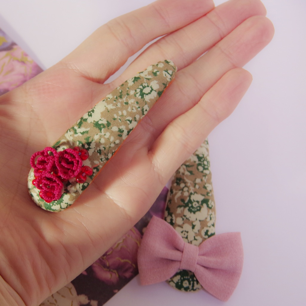 ■ツバキのお花くるみパッチン✳スリーピン■