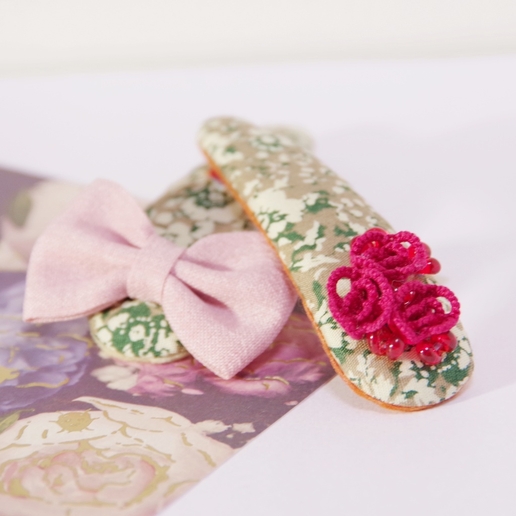 ■ツバキのお花くるみパッチン✳スリーピン■