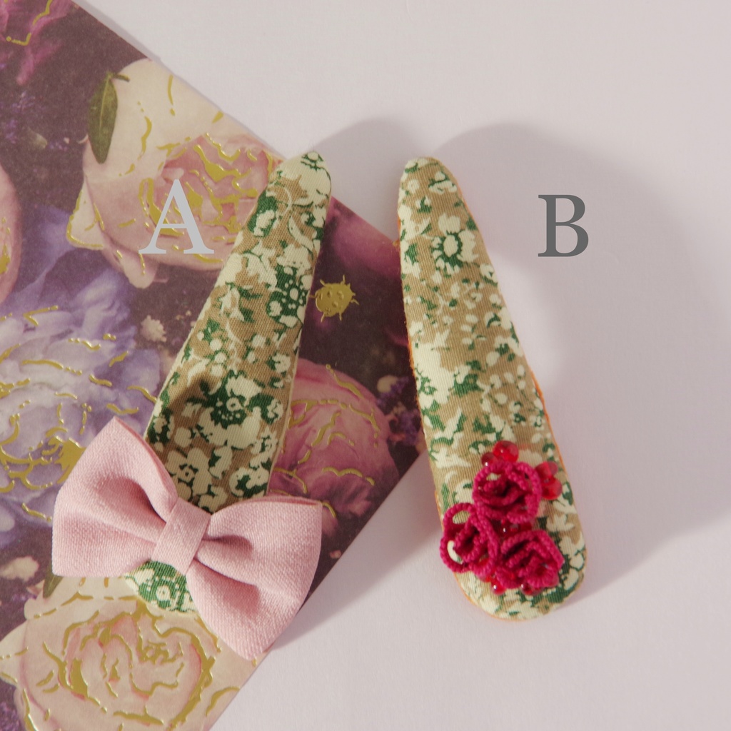 ■ツバキのお花くるみパッチン✳スリーピン■