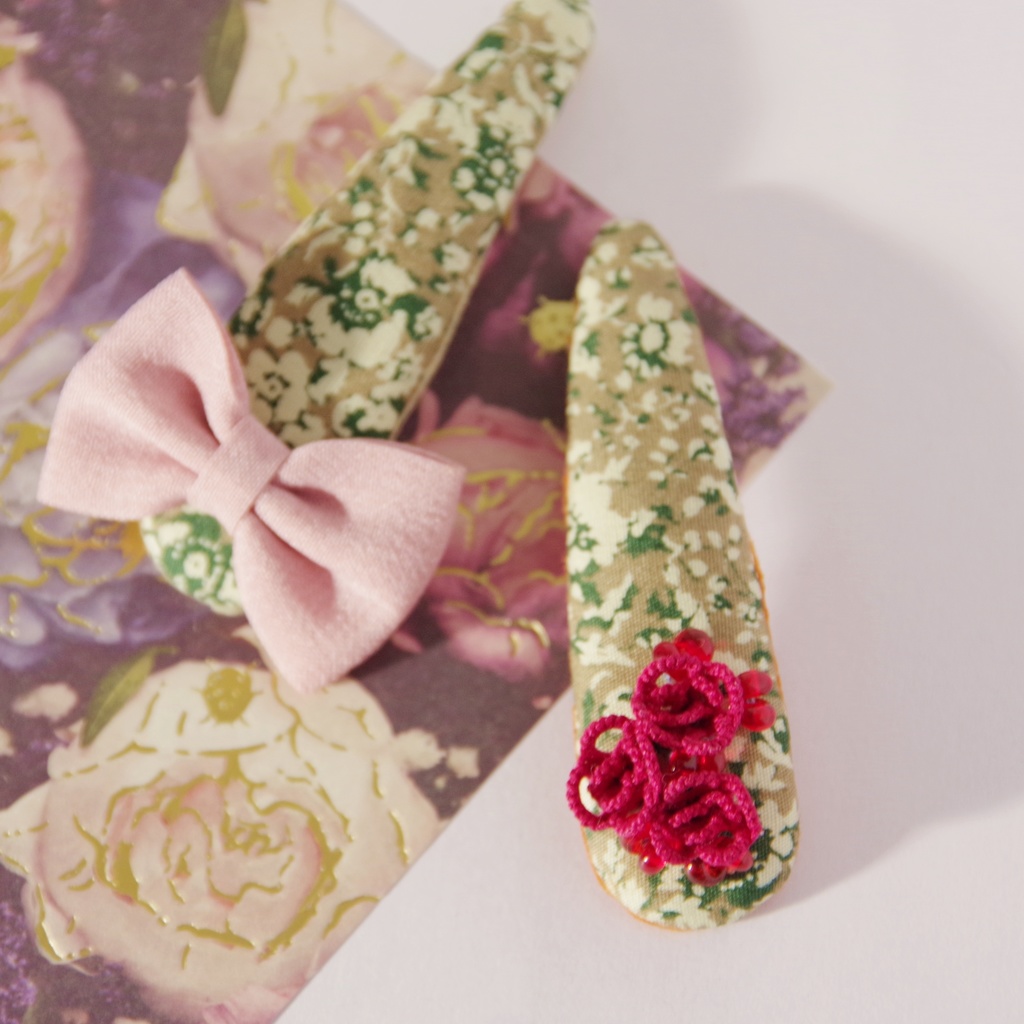 ■ツバキのお花くるみパッチン✳スリーピン■