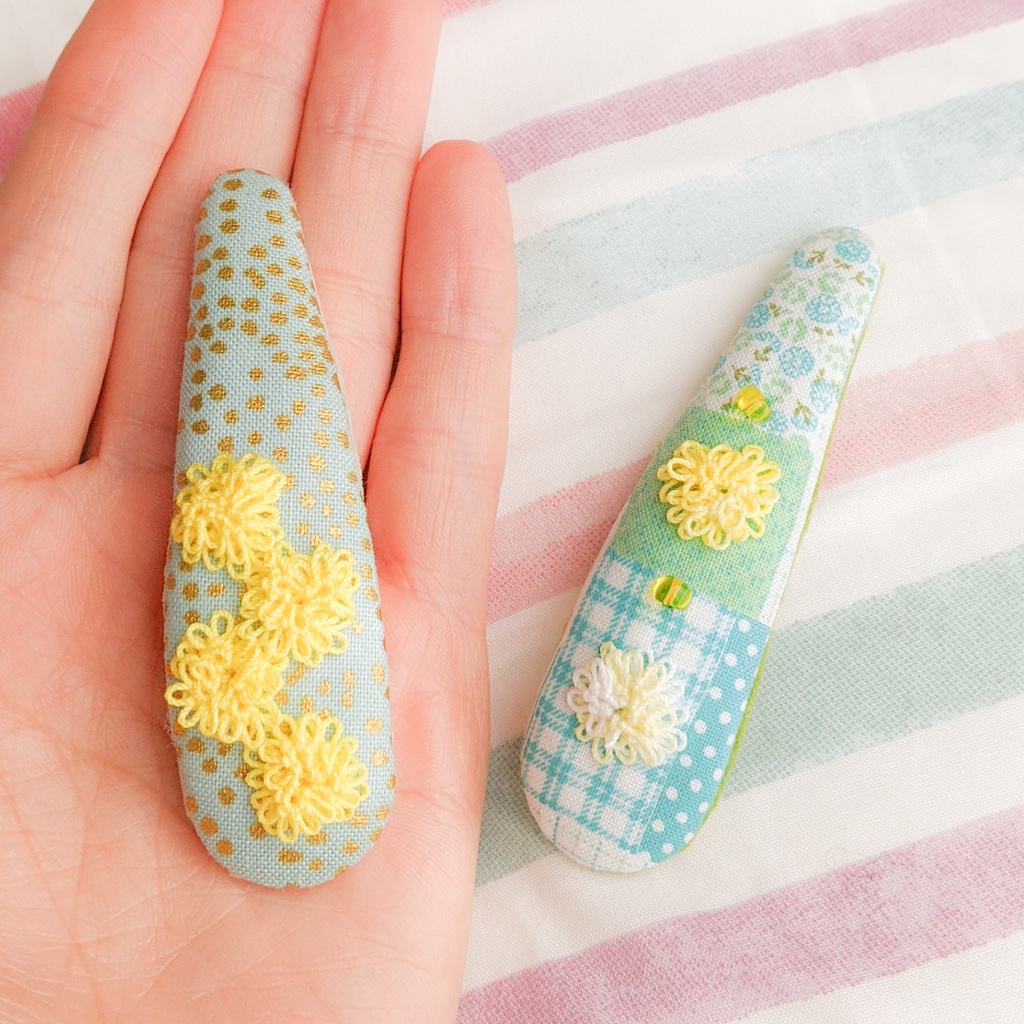 ■たんぽぽのお花くるみパッチン✳スリーピン■