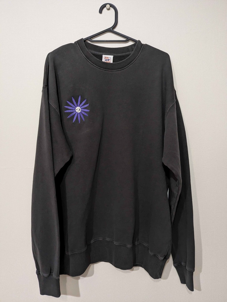 Suiu.7 オリジナルシオン刺繡 ピグメントスウェットシャツ