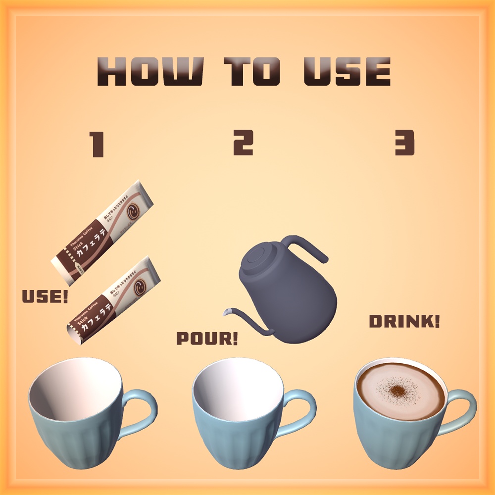 【VRChat】Instant Coffee Stick スティックコーヒーセット