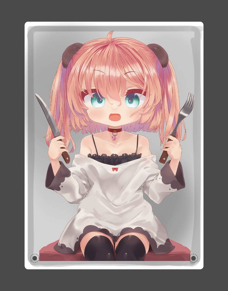 【受注生産・～8/31】月ちゃんの食卓用アクリルプレート