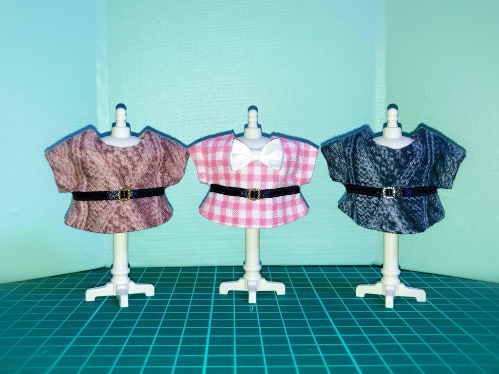 ベルト付きワンピ 各色 10㎝ぬい服