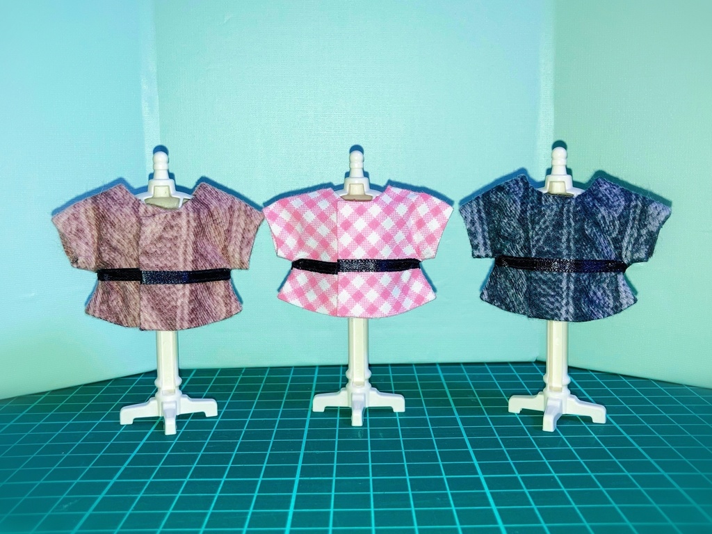 ベルト付きワンピ 各色 10㎝ぬい服